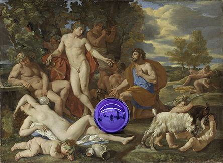 Gazing Ball (Poussin Midas and Bacchus)