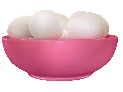 Bowl with Eggs (Magenta)