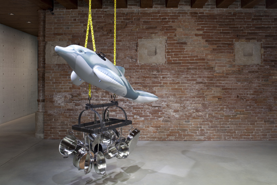 Dolphin by Jeff Koons. In Praise of Doubt, Punta della Dogana, 2011-2012.